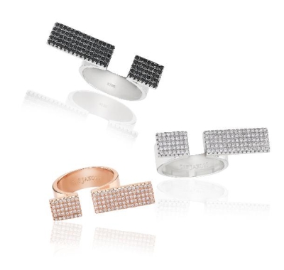 Ringe schwarz, weiß, rose klein